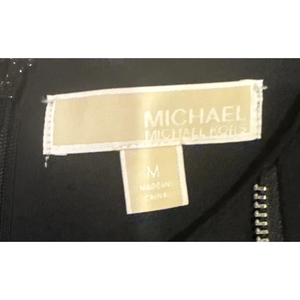 Michael Kors Womens Black Dress Medium Evening Work Studs Zippers‎ Sleeveless